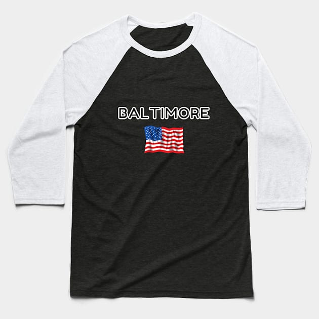 Baltimore United States of America Fashion design Baseball T-Shirt by FunnyMoonCosmic